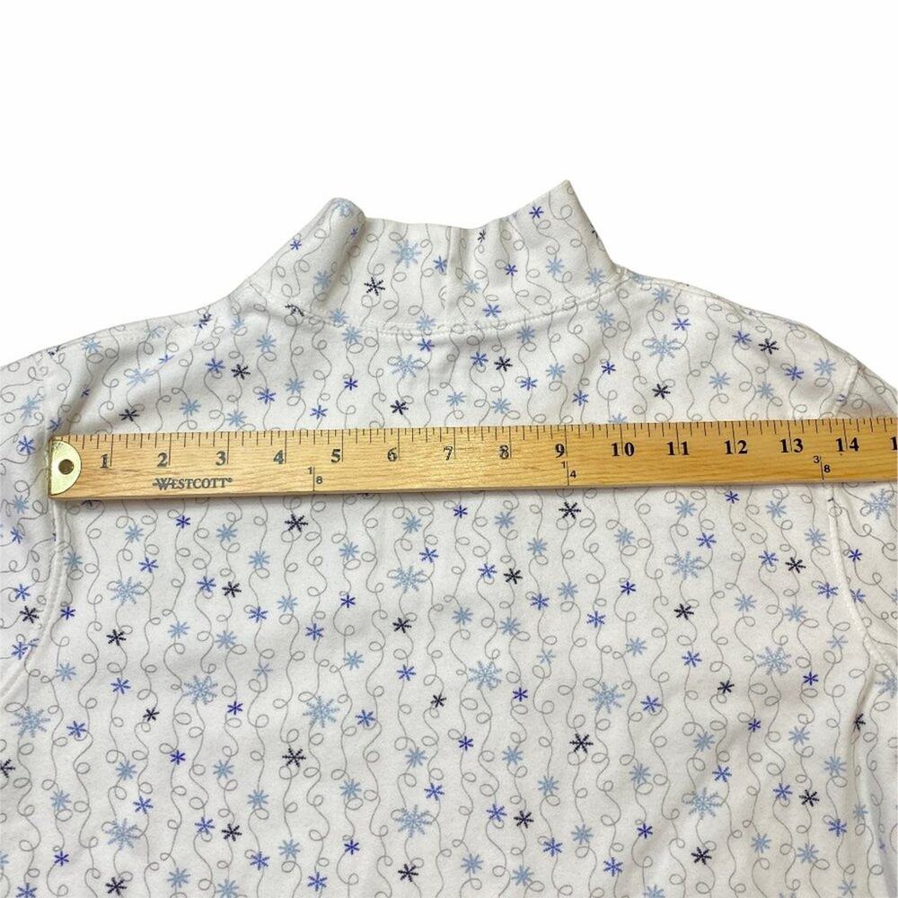 Croft & Barrow Mock Turtleneck White with Snowflakes Size PL - Picture 8 of 12